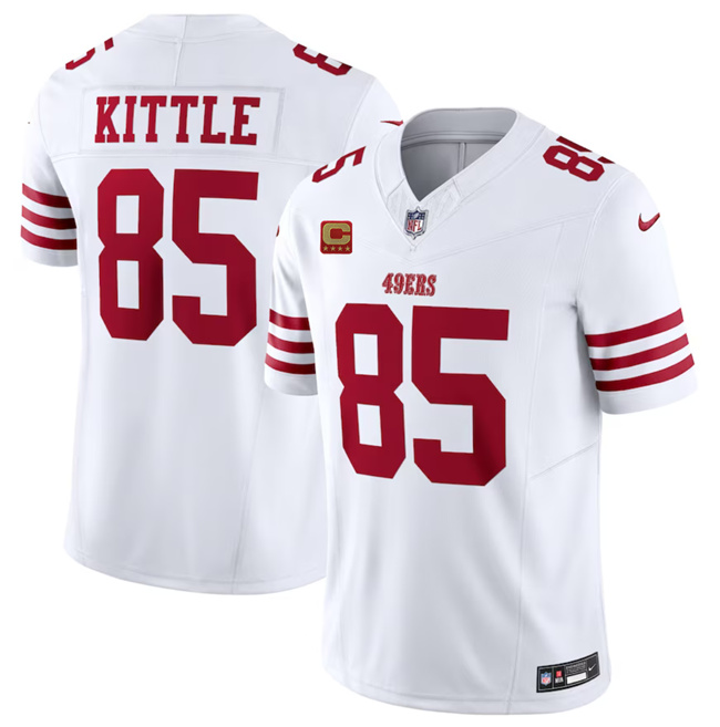 Men's San Francisco 49ers #85 George Kittle White 2023 F.U.S.E. With 1-Star C Patch Vapor Untouchable Limited Football Stitched Jersey
